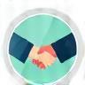 Visual representation of trust or transparency, like a handshake or clear glass