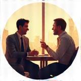 Visual representation of a meeting or conversation with a financial advisor